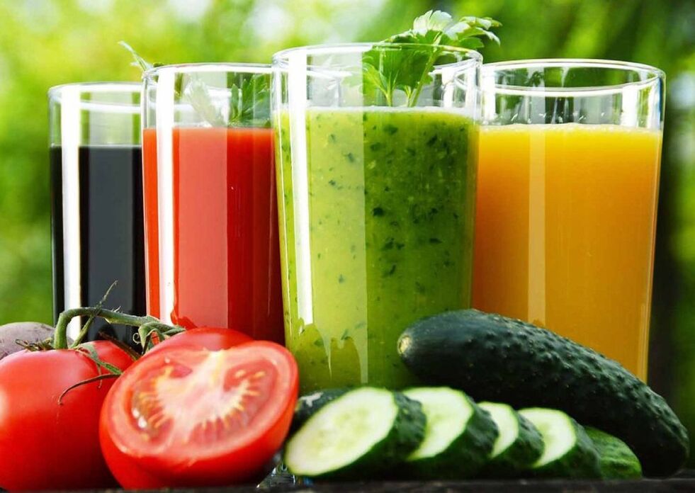 meyve suları ve sebzeler cilt gençleştirme için sağlıklı gıdalardır